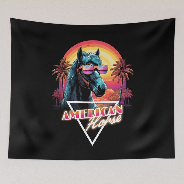 Item preview, Retro Wave American Horse Vibes designed and sold by RedDesignSyc.