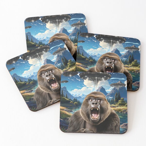 Item preview, Monkey Selfie with UFOs designed and sold by Master-Print.