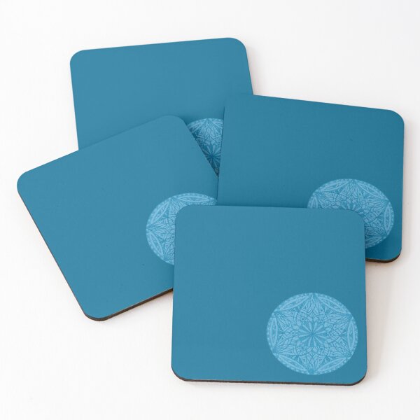 Item preview, Flower of Life Color Palette Mandalas : 22 - Peacock Blue designed and sold by SonoSonoStudio.
