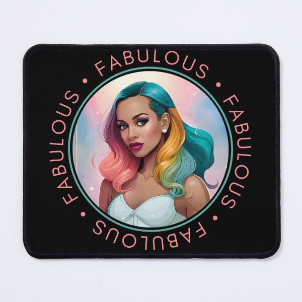 Item preview, Glam Woman Rainbow Pink Fabulous Motivation Inspirational Teal Border designed and sold by Melan Designs.