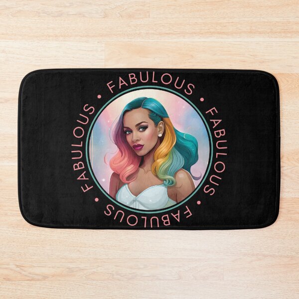 Item preview, Glam Woman Rainbow Pink Fabulous Motivation Inspirational Teal Border designed and sold by Melan Designs.