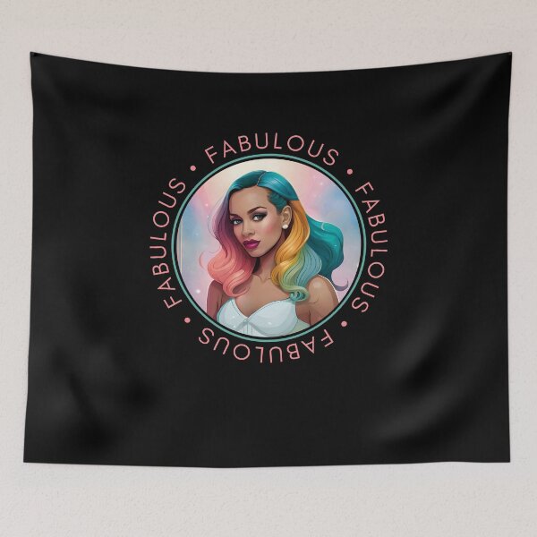 Item preview, Glam Woman Rainbow Pink Fabulous Motivation Inspirational Teal Border designed and sold by Melan Designs.