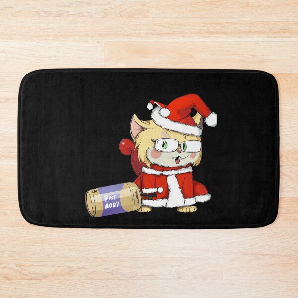 Item preview, Whimsical Elegance: An anthropomorphic cat dons a Santa Claus costume, blonde hair flowing, dragging a 'Pilk' bottle.  designed and sold by OURBYPRODUCTS.
