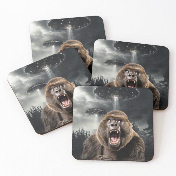 Item preview, Monkey Selfie with UFOs designed and sold by Master-Print.