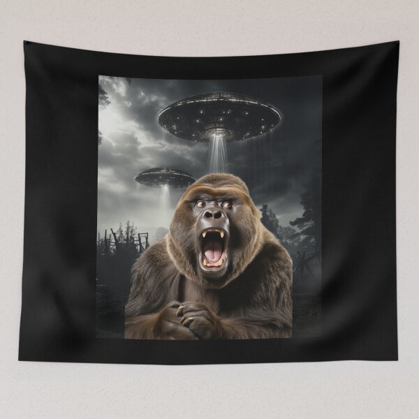 Item preview, Monkey Selfie with UFOs designed and sold by Master-Print.
