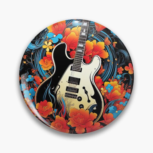 Item preview, guitar in flowers designed and sold by artyficial-.