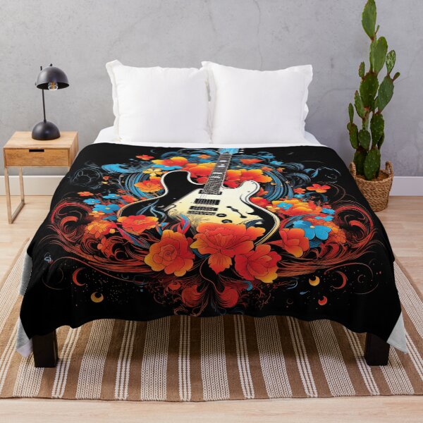 Item preview, guitar in flowers designed and sold by artyficial-.