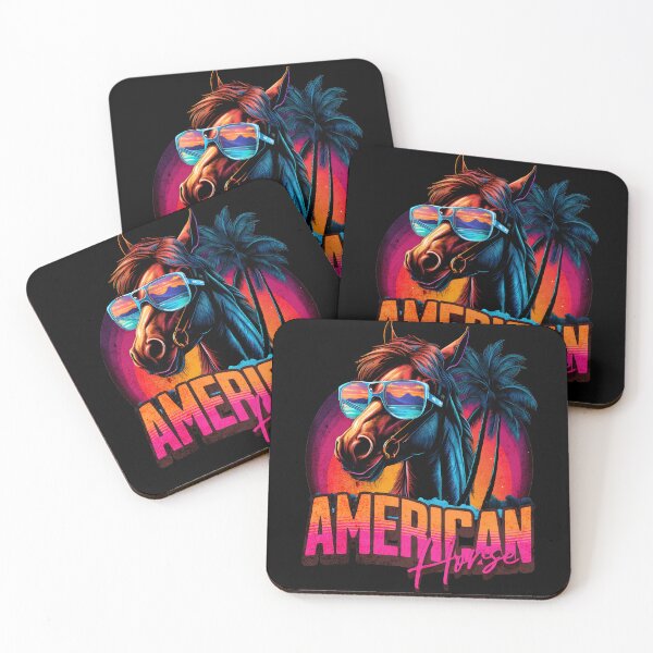 Item preview, Retro Wave American Horse Miami designed and sold by RedDesignSyc.