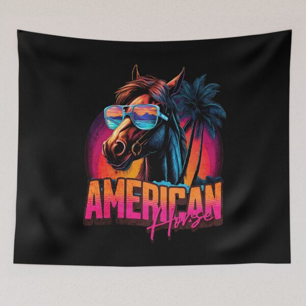 Item preview, Retro Wave American Horse Miami designed and sold by RedDesignSyc.