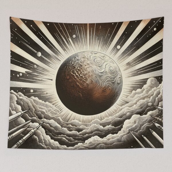 Item preview, Celestial Orb Amidst Cosmic Cloudscapes designed and sold by PictorialWhimsy.