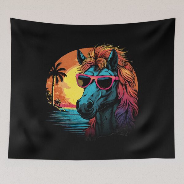 Item preview, Colorfull Retro Wave Shetland Pony Horse designed and sold by RedDesignSyc.