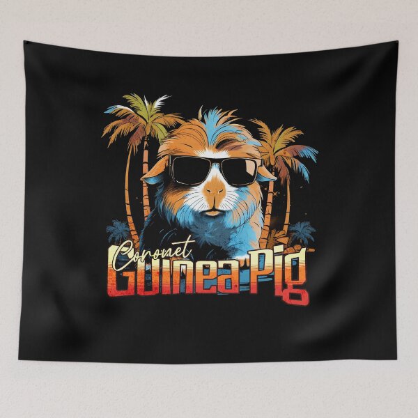 Item preview, Retro Wave Brown Coronet Guinea Pig designed and sold by RedDesignSyc.