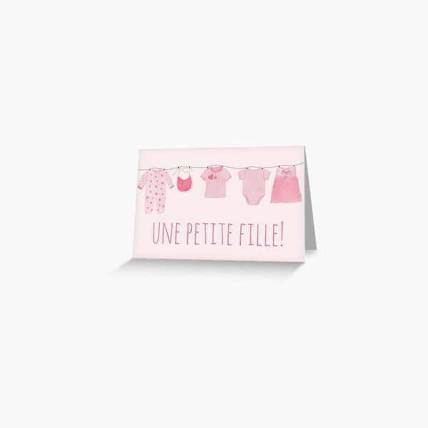 Item preview, French Newborn Baby Girl Congratulations - Une petite fille designed and sold by portosabbia.