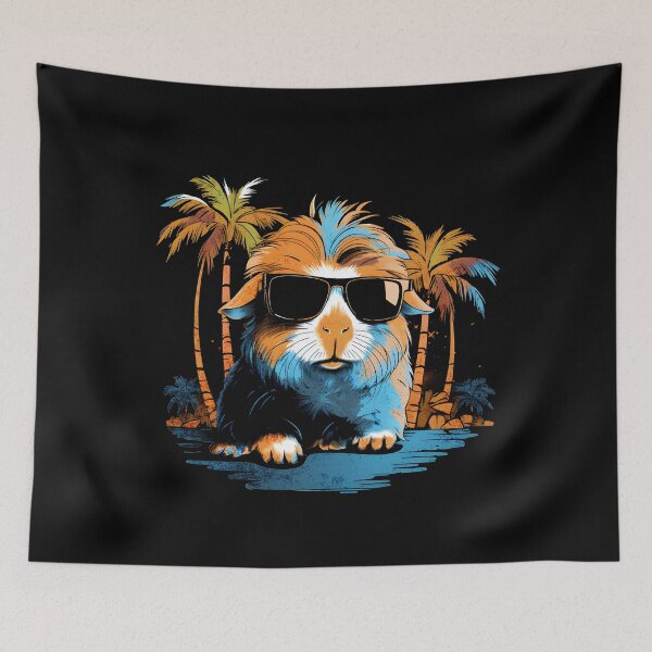Item preview, Retro Wave Brown Coronet Guinea Pig designed and sold by RedDesignSyc.