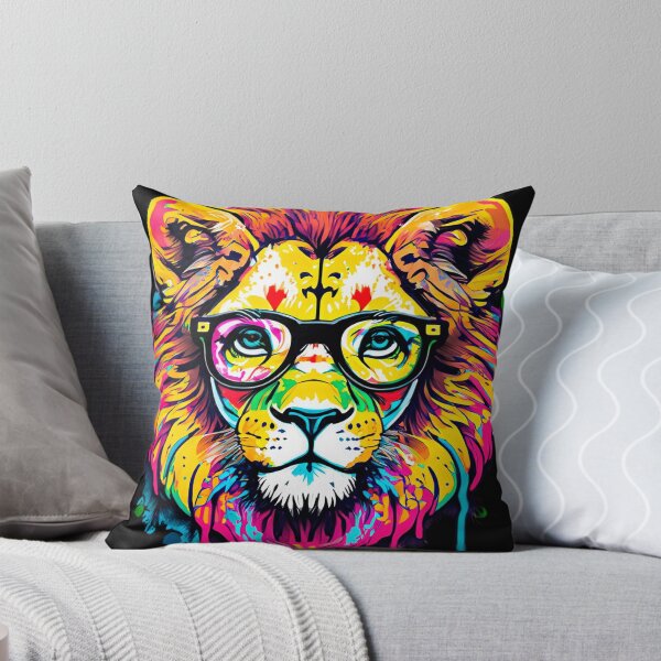 Item preview, Lion in glasses with paint splashes designed and sold by Crisfloresarts.