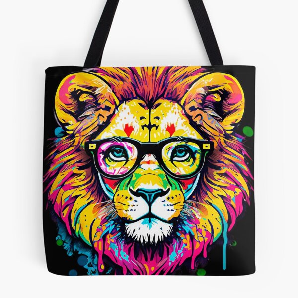Item preview, Lion in glasses with paint splashes designed and sold by Crisfloresarts.