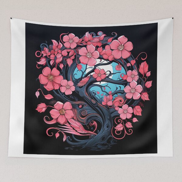 Item preview, pink prunus moonlight designed and sold by artyficial-.