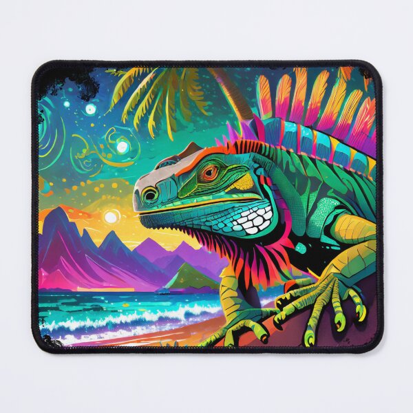 Item preview, Mexican Art Neon Iguana Night at the Beach designed and sold by Que Padre!.