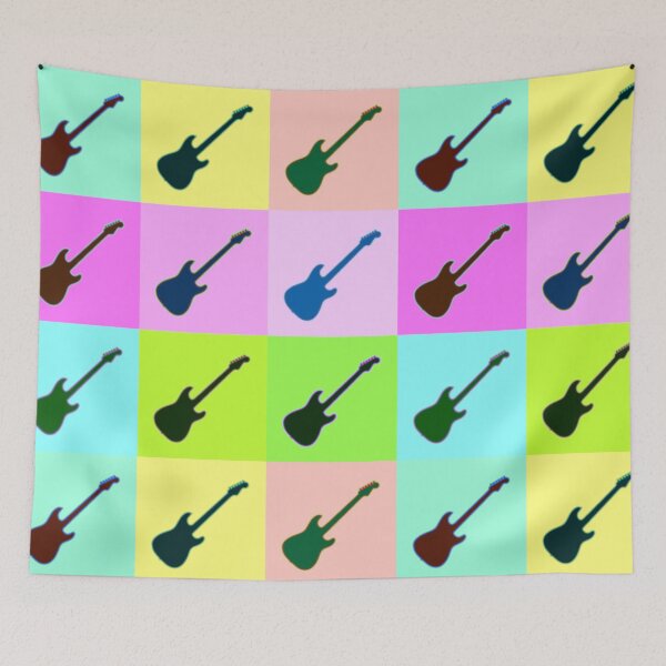 Item preview, Vibrant Strat Style Electric Guitar Warhol Inspired Artwork designed and sold by kakarikihill.