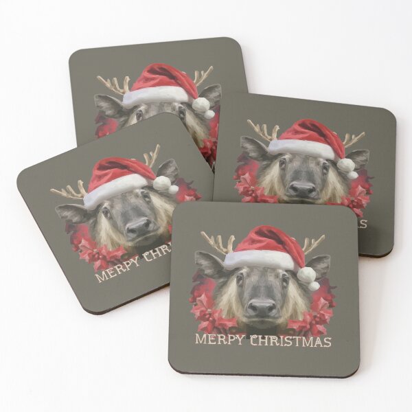 Item preview, Christmas T-shirt Moose- Merpy Christmas with Santa hat designed and sold by Gadget80.