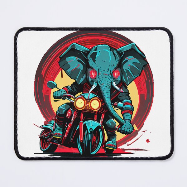 Item preview, Elephant racing on a motorcycle designed and sold by BADESIGNZZ.