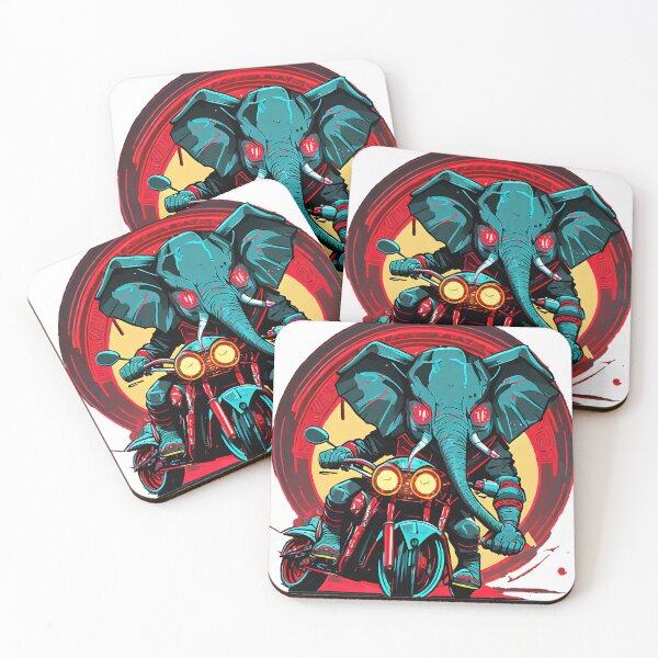 Item preview, Elephant racing on a motorcycle designed and sold by BADESIGNZZ.