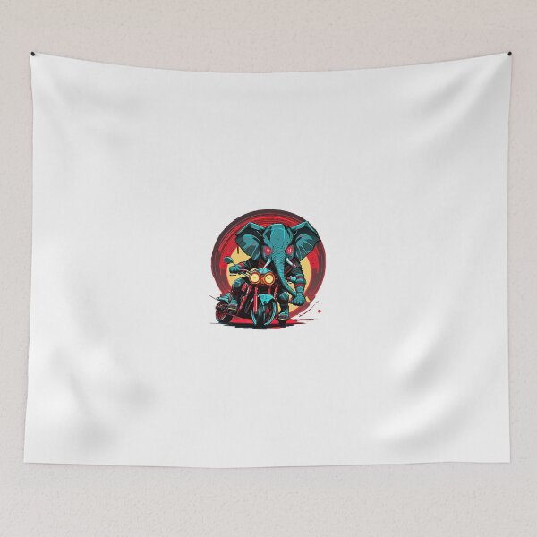 Item preview, Elephant racing on a motorcycle designed and sold by BADESIGNZZ.