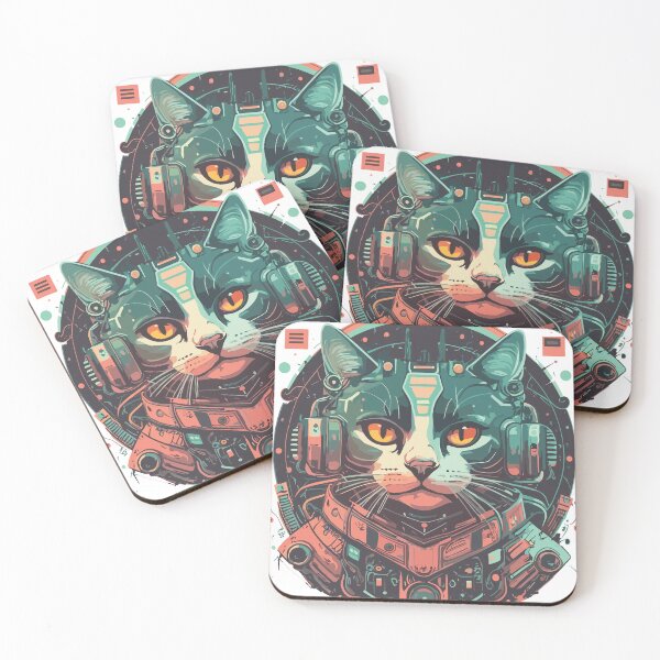 Item preview, Cyberpunk Cat With Earphone designed and sold by kadryshop.