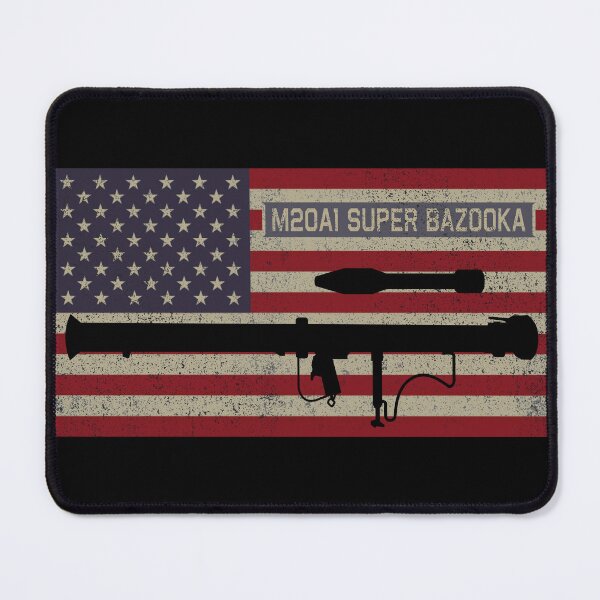 Item preview, M20A1 Super Bazooka Rocket Launcher Silhouettes American Vintage Flag designed and sold by MilitaryMart.