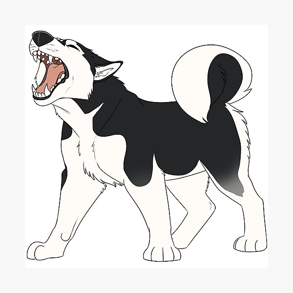 Item preview, Yelling Siberian Husky (Black & White) designed and sold by CosmicFatality.