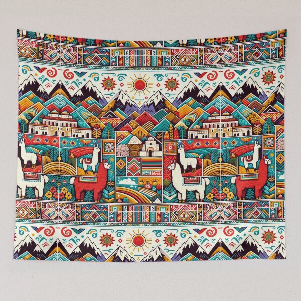 Item preview, Colorful Andean Cultural Peruvian Tapestry designed and sold by ARVA-Digital.