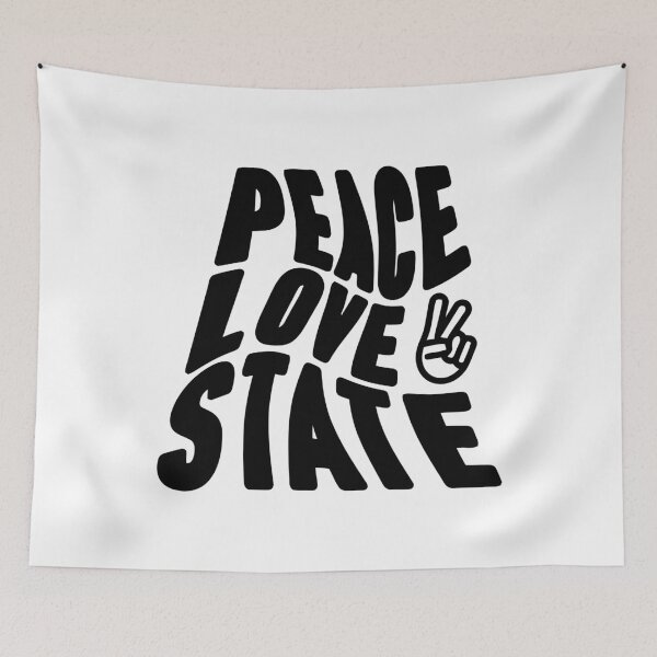 Artikelvorschau, State And Co Merch Peace Love State entworfen und verkauft von Cameron-Gray.