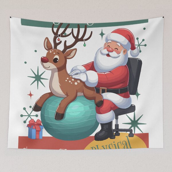 Artikelvorschau, Der Weihnachtsmann als Physiotherapeut zu Weihnachten entworfen und verkauft von QuirkPrint.
