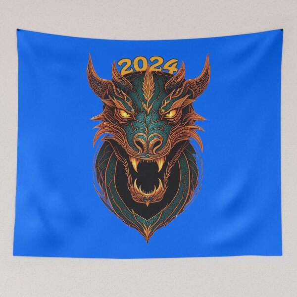 Item preview, Mystical Dragon Portraits: Neon Elegance for the Year 2024 designed and sold by leyfinder.
