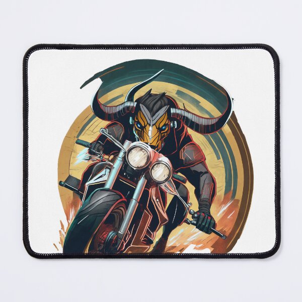 Item preview, Badass Bull riding a Motorcycle designed and sold by BADESIGNZZ.