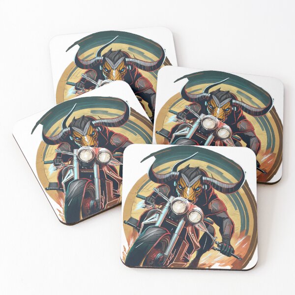 Item preview, Badass Bull riding a Motorcycle designed and sold by BADESIGNZZ.