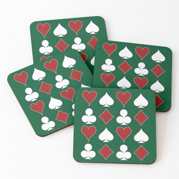 Item preview, Card Suits - Red and White on Green designed and sold by Tree45.