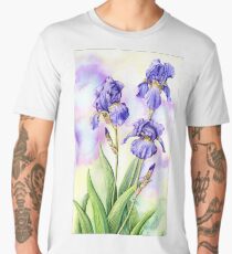 Bearded Iris (watercolour on paper) Men's Premium T-Shirt
