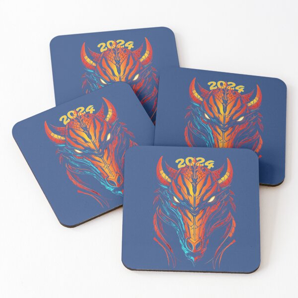 Item preview, Mystical Dragon Portraits: Neon Elegance for the Year 2024 designed and sold by leyfinder.