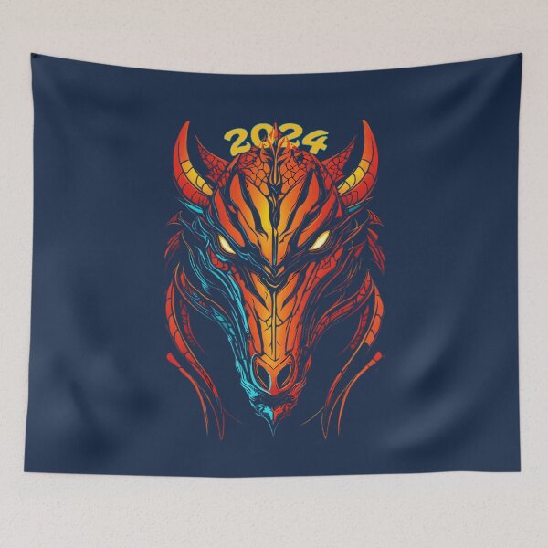 Item preview, Mystical Dragon Portraits: Neon Elegance for the Year 2024 designed and sold by leyfinder.