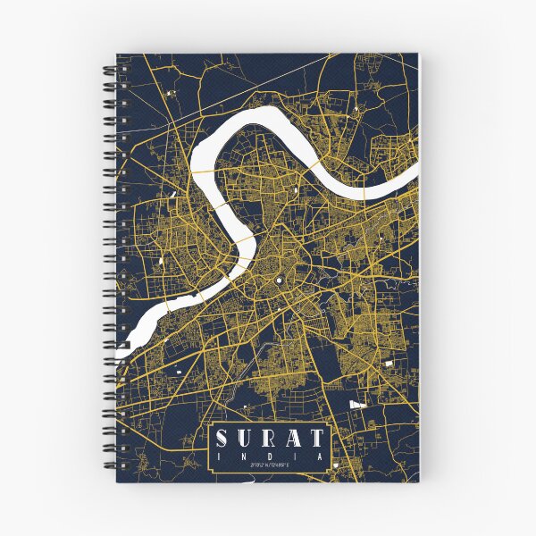 Item preview, Surat City Map of Gujarat, India - Gold Art Deco designed and sold by deMAP.