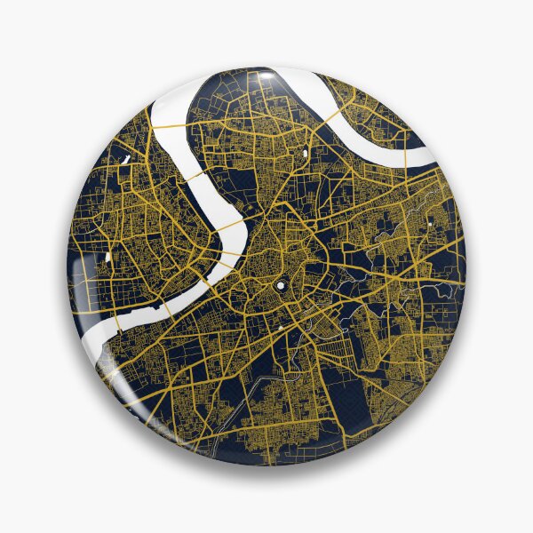 Item preview, Surat City Map of Gujarat, India - Gold Art Deco designed and sold by deMAP.