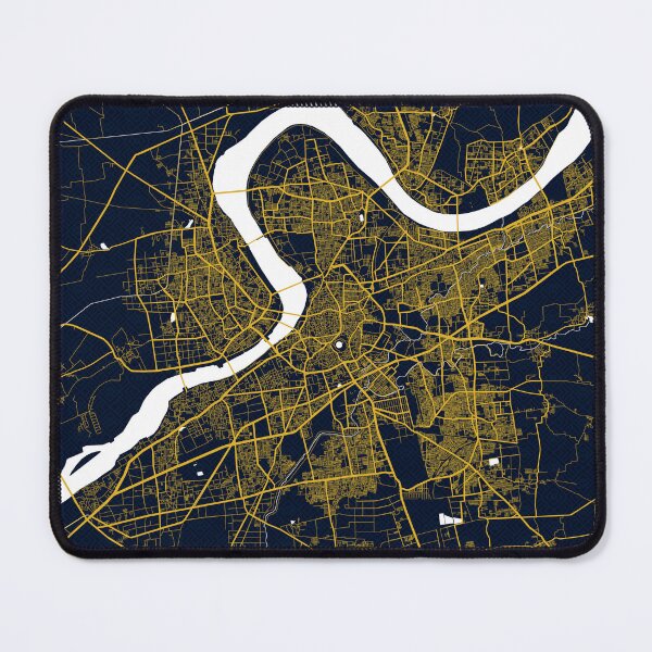 Item preview, Surat City Map of Gujarat, India - Gold Art Deco designed and sold by deMAP.