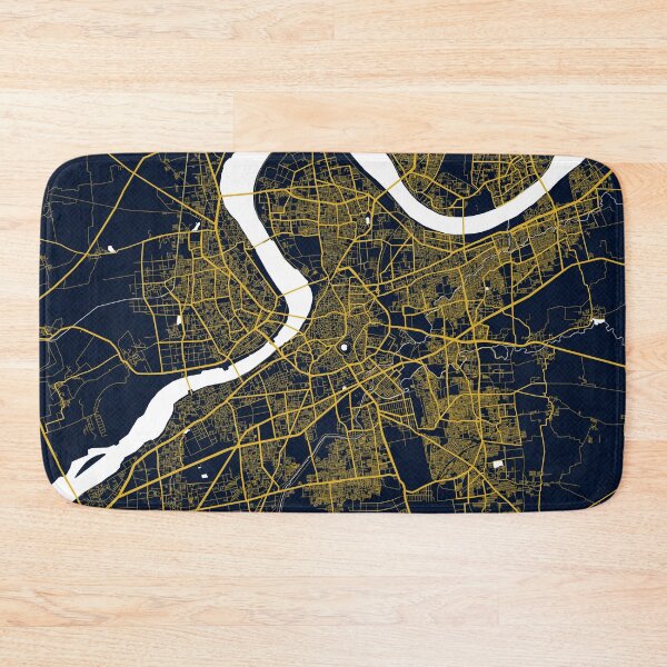 Item preview, Surat City Map of Gujarat, India - Gold Art Deco designed and sold by deMAP.
