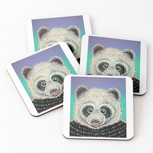 Item preview, Neon Pastel Panda Bear Painting Original Art designed and sold by Intergalactic Unicorn: Art by Anna Schmidt.