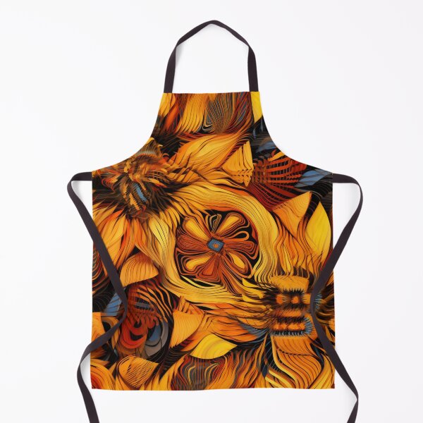 Item preview, Psychedelic Solar Bouquet, Chaotic Blooms, Yellow-Black Flowers, Surrealistic  designed and sold by WhiteWolfe0127.