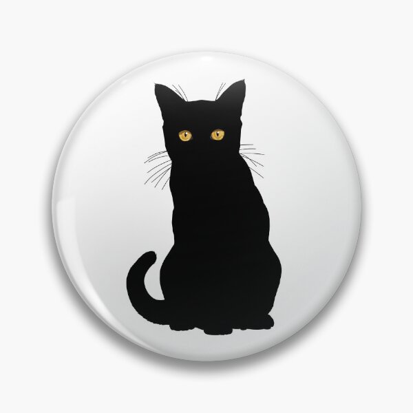 Item preview, Black Cat Silhouette with Amber Eyes designed and sold by Carleah Unique.