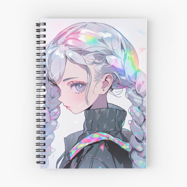 Item preview, Iridescent Soft Pastel Braids Anime Girl designed and sold by bubblegoth.