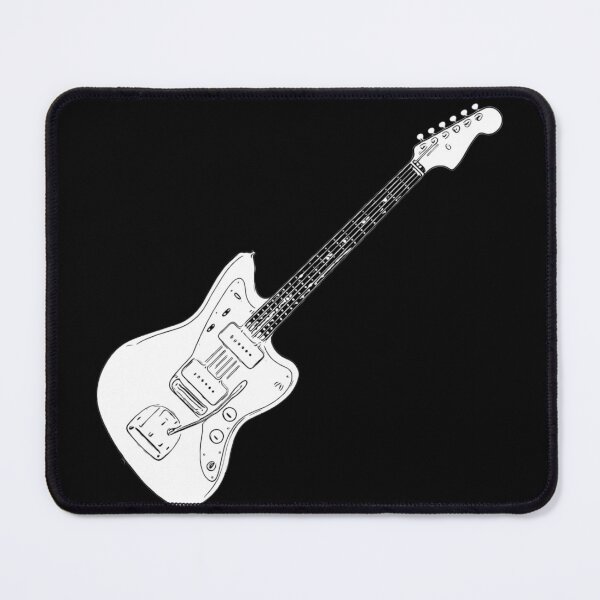 Item preview, Jaguar Style Electric Guitar Black & White Line Art designed and sold by kakarikihill.
