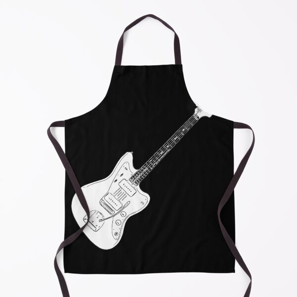 Item preview, Jaguar Style Electric Guitar Black & White Line Art designed and sold by kakarikihill.